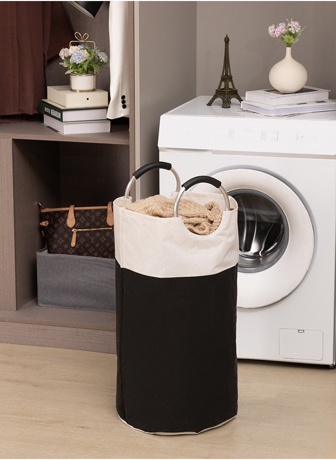 LAWAZIM - Waterproof Laundry Basket with Foam Protected Aluminum Handles - Black - 82L Collapsible, Large Capacity and Odor-Resistant Hamper with Durable Fabric - Ideal for Clothes and Wet Towels - Image 1