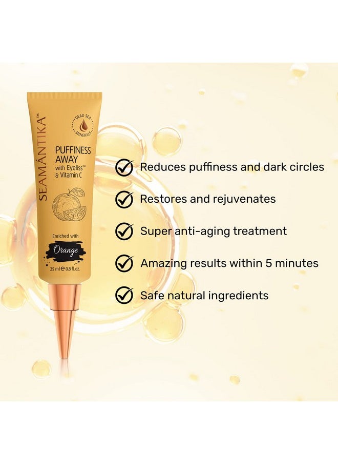 SEAMANTIKA SEAMANTIKA PUFFINESS AWAY - Instant results - Naturally eye cream for rapid reduction of Eye Bags, Puffiness, Wrinkles, and Dark Circle. Made with Dead Sea Minerals 0.8 fl.oz  - Image 2