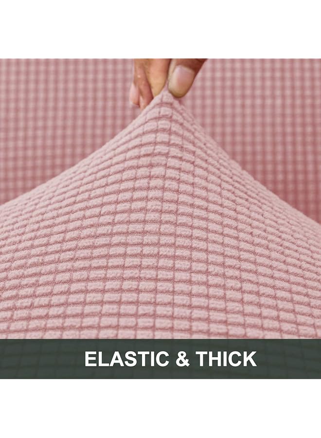 erorex Removable Washable Chair Covers Protector Seat Stretch Jacquard Polyester Spandex Anti Stain Dining Room Parsons Slipcovers Set Of 4Pcs Pink - Image 4