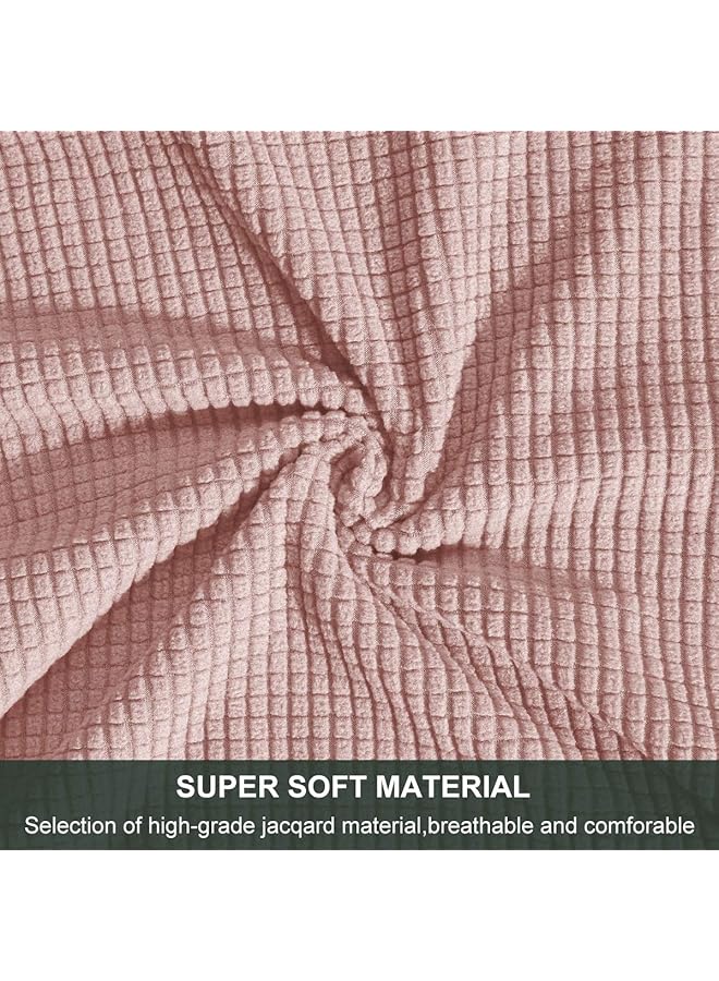 erorex Removable Washable Chair Covers Protector Seat Stretch Jacquard Polyester Spandex Anti Stain Dining Room Parsons Slipcovers Set Of 4Pcs Pink - Image 3