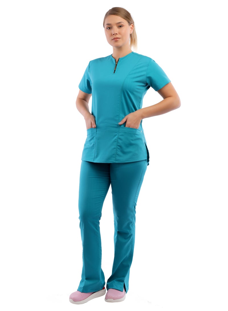 APEX Infinity Scrub 1/2 Sleeve Female Dark Teal Medi-Tex  - Image 1