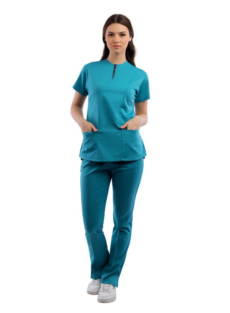 APEX Infinity Scrub 1/2 Sleeve Female Dark Teal Medi-Tex  - Image 2