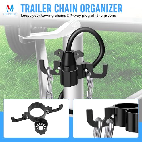 MICTUNING Upgraded Trailer Towing Organizer, 7 Way Plug Heavy Duty Trailer Chain Wire Harness Holder, Anti-Rust High Hardness Aluminum Metal RV Accessories - Image 3