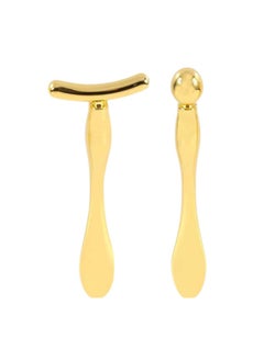 2PCS  Golden Metal Eye Cream Applicator Wand Stick - Facial Massager Tool for Reducing Puffiness, Dark Circles, and Fine Lines - Easy to Use, Gentle, and Reusable for Efficient Eye Care