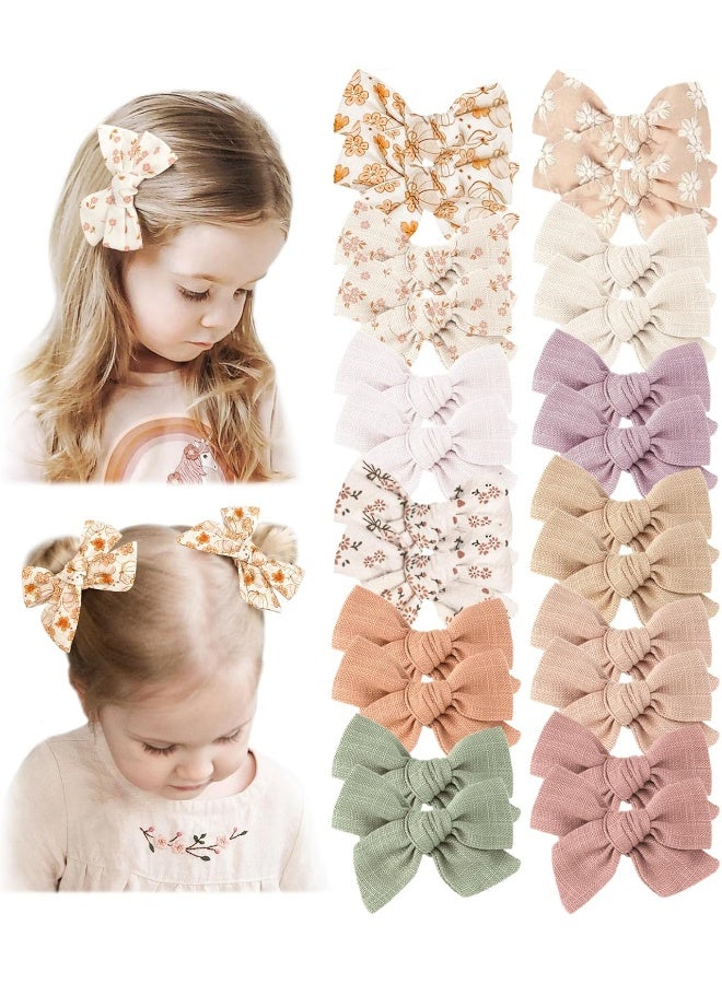 Niceye 24 PACK Baby Girl Hair Clips Set, Hair Bows Barrettes Handmade Accessories Alligator Clip for Babies Infant Toddlers Kids in Pairs - Image 1
