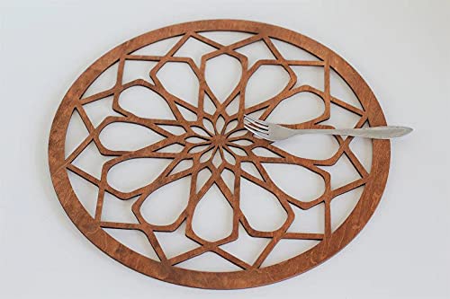 Tum Tum Bamboo Trivet Mat Set Multi Function Kitchen Bamboo and Wood Non-Slip Insulation Table Mat Hot Pads Tool for Hot Dishes/Pot/Bowl/Teapot/Coaster/Hot Pot Holders. (Walnut Wood, 19 * 19 6 pcs) - Image 4