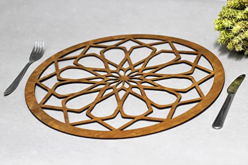 Tum Tum Bamboo Trivet Mat Set Multi Function Kitchen Bamboo and Wood Non-Slip Insulation Table Mat Hot Pads Tool for Hot Dishes/Pot/Bowl/Teapot/Coaster/Hot Pot Holders. (Walnut Wood, 19 * 19 6 pcs) - Image 3