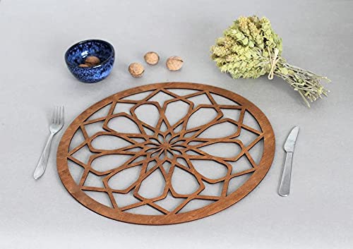 Tum Tum Bamboo Trivet Mat Set Multi Function Kitchen Bamboo and Wood Non-Slip Insulation Table Mat Hot Pads Tool for Hot Dishes/Pot/Bowl/Teapot/Coaster/Hot Pot Holders. (Walnut Wood, 19 * 19 6 pcs) - Image 1