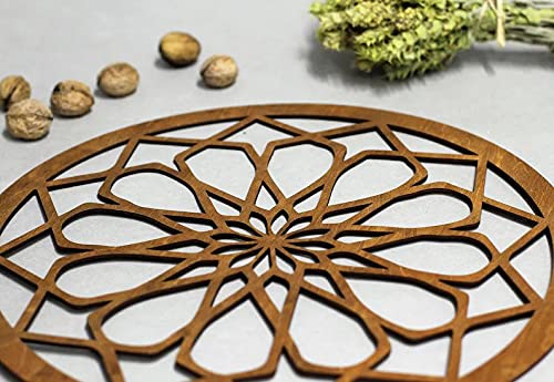 Tum Tum Bamboo Trivet Mat Set Multi Function Kitchen Bamboo and Wood Non-Slip Insulation Table Mat Hot Pads Tool for Hot Dishes/Pot/Bowl/Teapot/Coaster/Hot Pot Holders. (Walnut Wood, 19 * 19 6 pcs) - Image 2