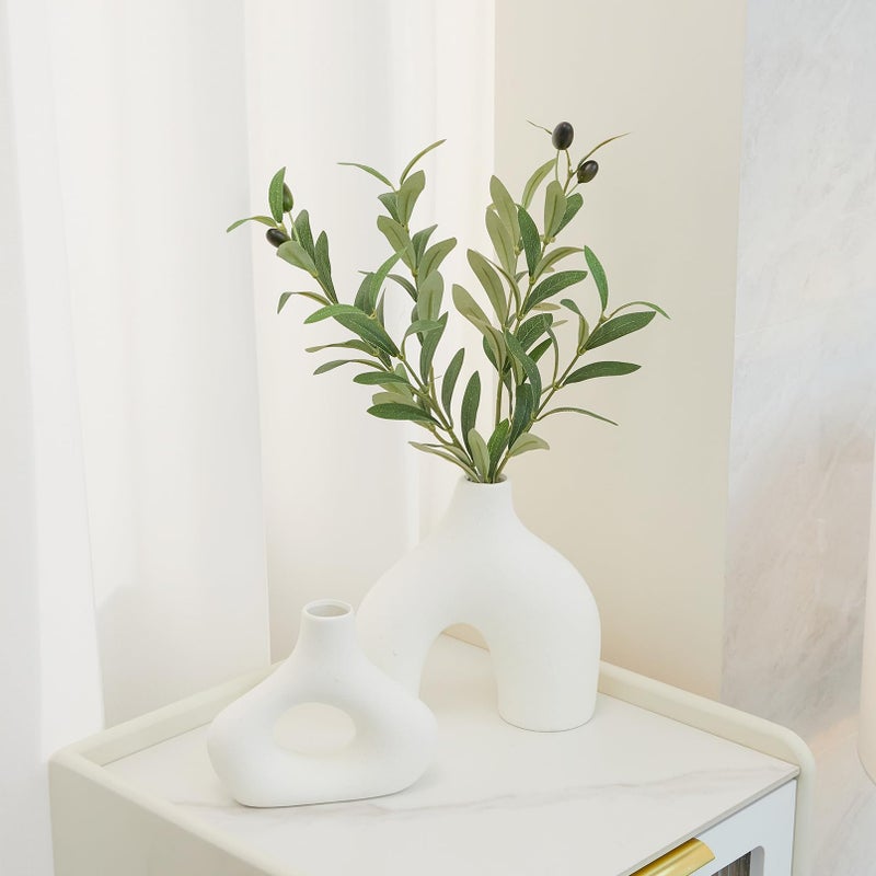 Heleze 5PCS Faux Olive Branches for Vase Fake Plants with 72 Leaves Artificial Greenery Stems Green Branch Decoration Indoor 18 Inch - Image 5