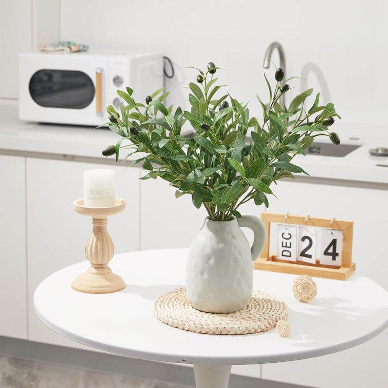 Heleze 5PCS Faux Olive Branches for Vase Fake Plants with 72 Leaves Artificial Greenery Stems Green Branch Decoration Indoor 18 Inch - Image 3