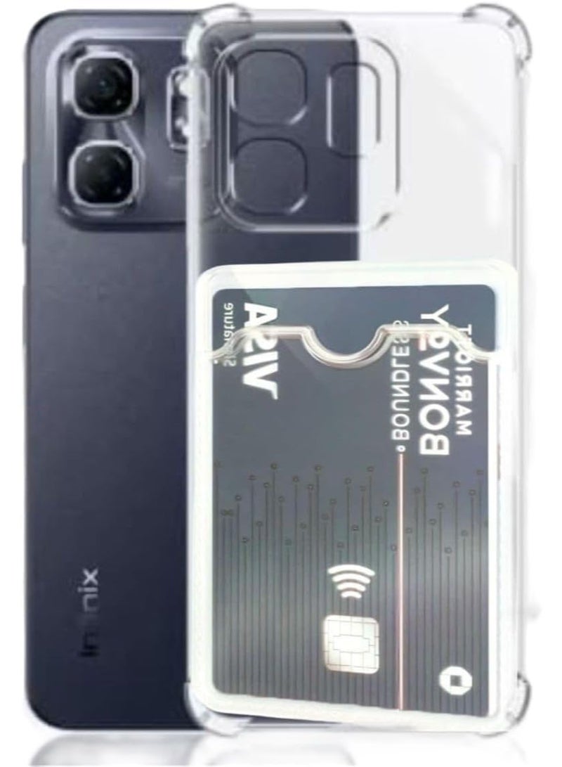Shockproof Transparent Case with Card Wallet Compatible with Infinix Hot 50i - Smart 9  - Image 1