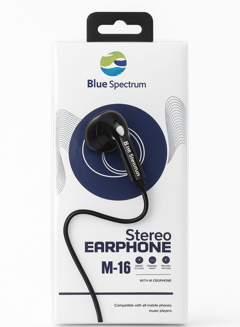 Blue Spectrum M-16 Earphones – Clear Stereo Sound