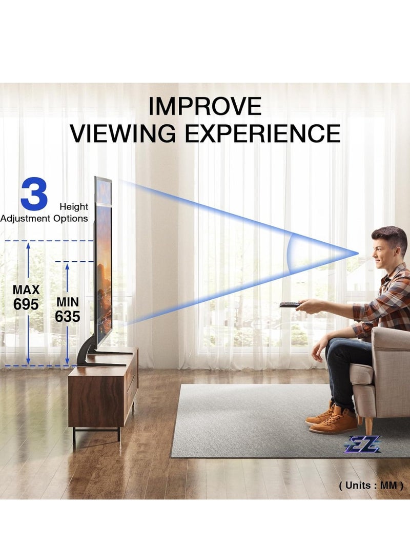ELTRAZONE أرجل حامل التلفاز العالمية لأجهزة التلفاز من 20 إلى 65 بوصة LCD/LED/OLED/Plasma، بديل قاعدة الطاولة، تدعم حتى 40 كجم، VESA 800 x 500 مم - Image 2