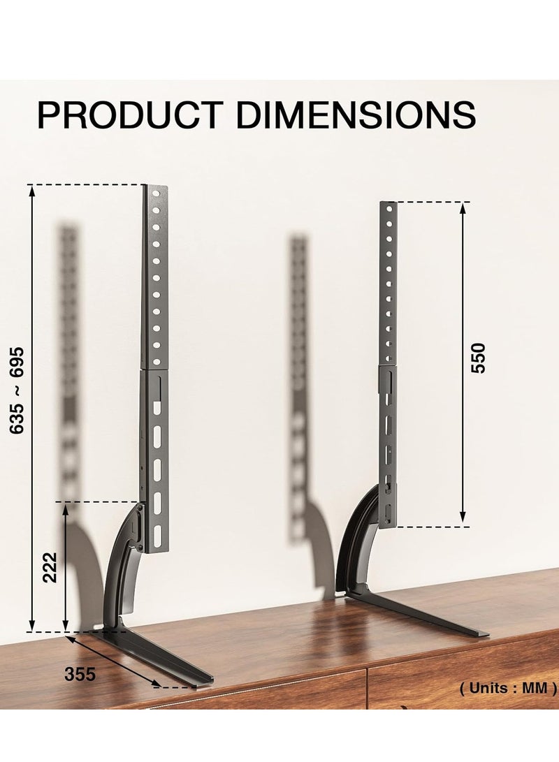ELTRAZONE أرجل حامل التلفاز العالمية لأجهزة التلفاز من 20 إلى 65 بوصة LCD/LED/OLED/Plasma، بديل قاعدة الطاولة، تدعم حتى 40 كجم، VESA 800 x 500 مم - Image 5