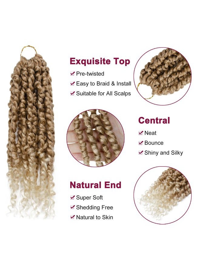 NAYOO Passion Twist Hair - 8 Packs 10 Inch Passion Twist Crochet Hair For Women, Crochet Pretwisted Curly Hair Passion Twists Synthetic Braiding Hair Extensions (10 Inch 8 Packs, T27/613) - Image 3