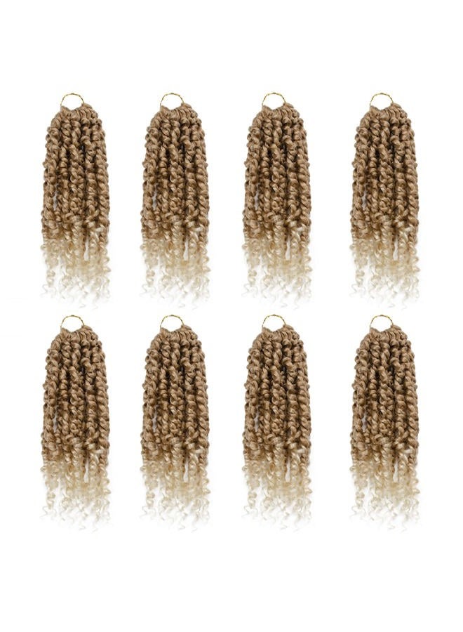 NAYOO Passion Twist Hair - 8 Packs 10 Inch Passion Twist Crochet Hair For Women, Crochet Pretwisted Curly Hair Passion Twists Synthetic Braiding Hair Extensions (10 Inch 8 Packs, T27/613) - Image 1