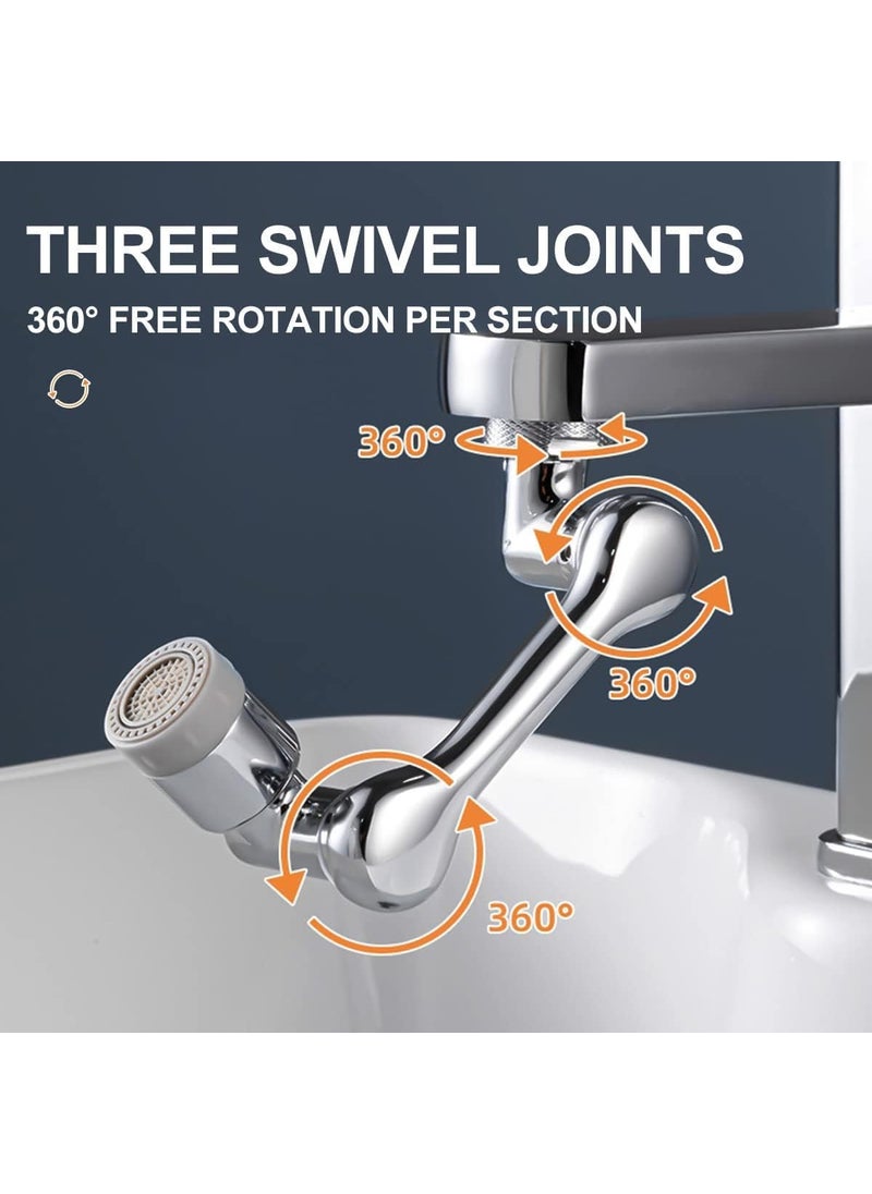 1080 Rotating Faucet Aerator Universal Splash Filter Faucet 1080 Degree Big Angle Swivel Faucet Extender Aerator Kitchen Tap Extend Bathroom Sink Gargle Face Wash Faucets Bubbler Dual Mode