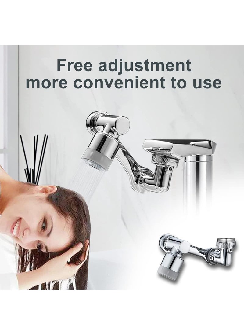 1080 Rotating Faucet Aerator Universal Splash Filter Faucet 1080 Degree Big Angle Swivel Faucet Extender Aerator Kitchen Tap Extend Bathroom Sink Gargle Face Wash Faucets Bubbler Dual Mode