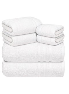 Infinitee Xclusives Premium White Bath Towel Set - 100% Turkish Cotton 2 Bath Towels, 2 Hand Towels, 2 Washcloths - Soft, Absorbent, Durable – Quick Dry - Perfect for Daily Use by Infinitee Xclusives  - Image 3