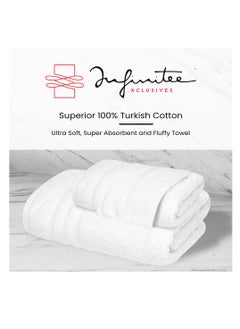 Infinitee Xclusives Premium White Bath Towel Set - 100% Turkish Cotton 2 Bath Towels, 2 Hand Towels, 2 Washcloths - Soft, Absorbent, Durable – Quick Dry - Perfect for Daily Use by Infinitee Xclusives  - Image 4