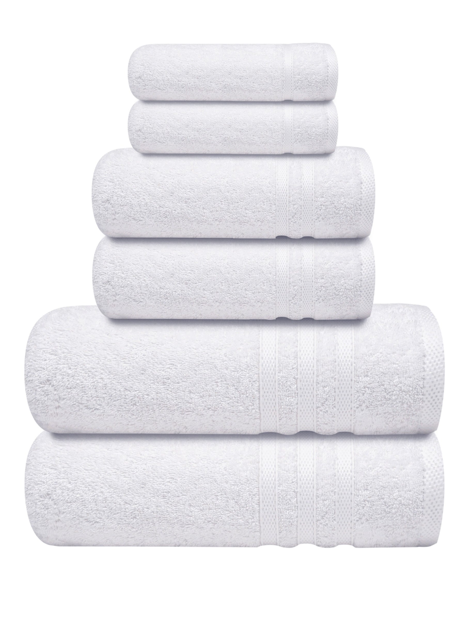 Premium White Bath Towel Set - 100% Turkish Cotton 2 Bath Towels, 2 Hand Towels, 2 Washcloths - Soft, Absorbent, Durable – Quick Dry - Perfect for Daily Use by Infinitee Xclusives 