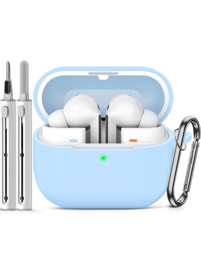 SJet Samsung Galaxy Buds 3 & Pro Case Cover with Cleaner Kit, Soft Silicone Case with Carabiner(Sky Blue) - Image 1