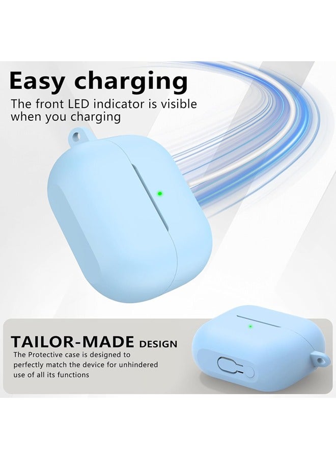 SJet Samsung Galaxy Buds 3 & Pro Case Cover with Cleaner Kit, Soft Silicone Case with Carabiner(Sky Blue) - Image 3