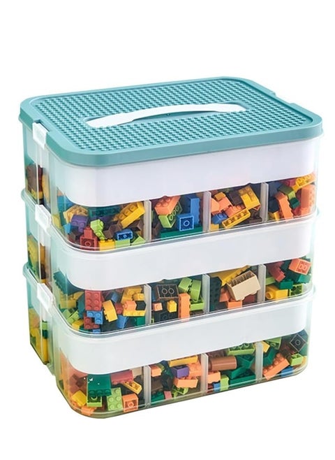 Toy Organizer Bins with Compartments, Building Blocks Storage, Storage Containers for Building Brick Storage, Plastic Stackable Organizer Bin Toy Chest