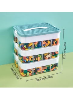 TRASSLE Toy Organizer Bins with Compartments, Building Blocks Storage, Storage Containers for Building Brick Storage, Plastic Stackable Organizer Bin Toy Chest  - Image 2