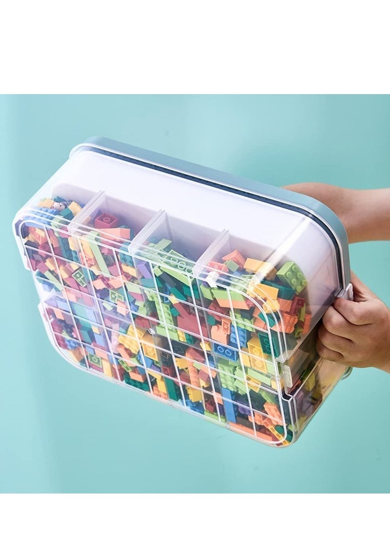 TRASSLE - Toy Organizer Bins with Compartments, Building Blocks Storage, Storage Containers for Building Brick Storage, Plastic Stackable Organizer Bin Toy Chest - Image 1