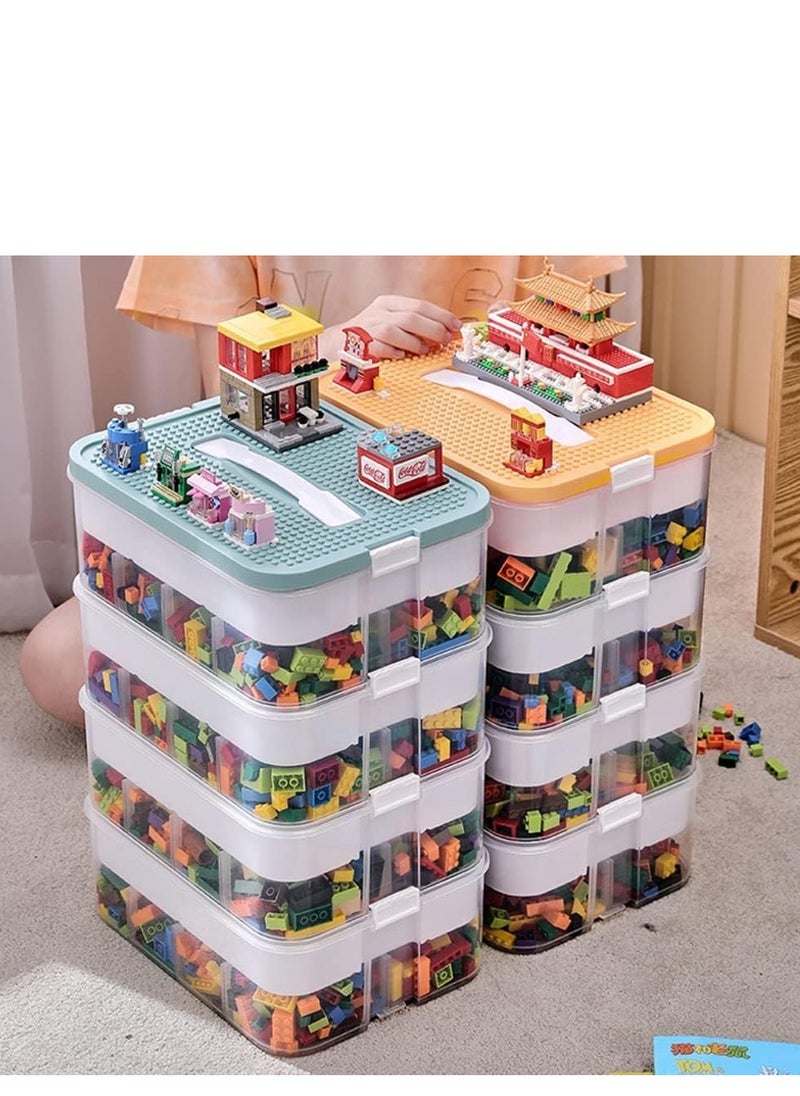 TRASSLE - Toy Organizer Bins with Compartments, Building Blocks Storage, Storage Containers for Building Brick Storage, Plastic Stackable Organizer Bin Toy Chest - Image 1