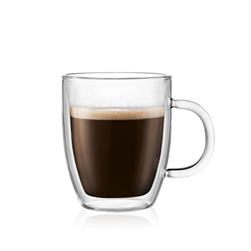 Bodum 10oz Bistro Double Wall Insulated Mug HighHeat Borosilicate Glass Set of 6 Clear - Image 3