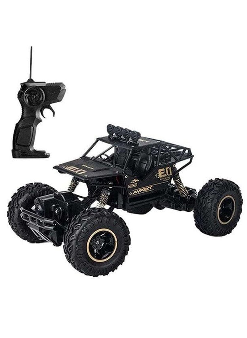 LOOPITYS 1: 16 remote control off-road truck children's toy rechargeable four-wheel drive 2.4GHz rock track off-road remote control vehicle | remote control vehicle | four-wheel drive | black alloy body | articulated suspension | rubber tires |, can be given as birthday gifts and holiday gifts to friends and family - Image 1