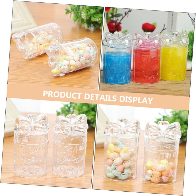 IDEANATEGRATE 24pcs Wedding Candy Boxes with Cylindrical Bow Design, Portable Candy Storage Cases for Party Favors and Packaging, 5×8.5cm Set - Image 4