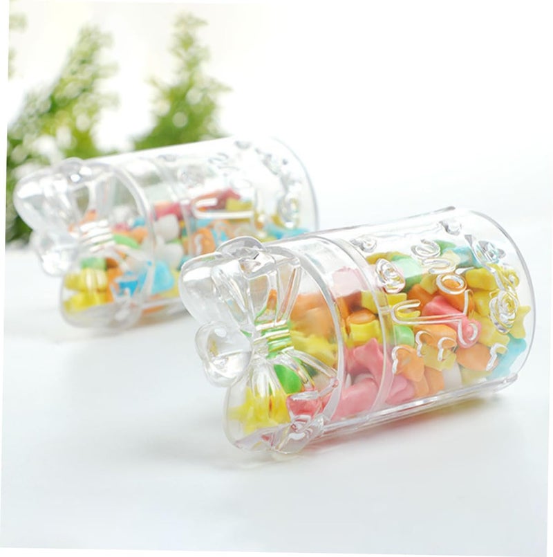 IDEANATEGRATE 24pcs Wedding Candy Boxes with Cylindrical Bow Design, Portable Candy Storage Cases for Party Favors and Packaging, 5×8.5cm Set - Image 5