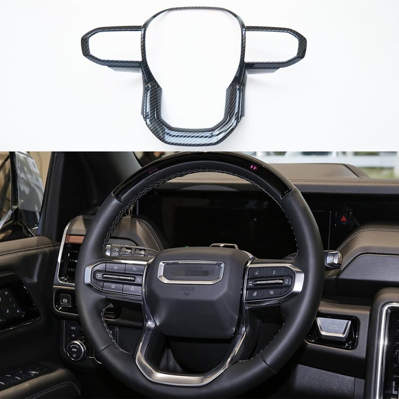 CYAuto Carbon Fiber Style Steering Wheel Trim for Chevy Colorado GMC Canyon Acadia Yukon XL 2024 2025 - Image 1