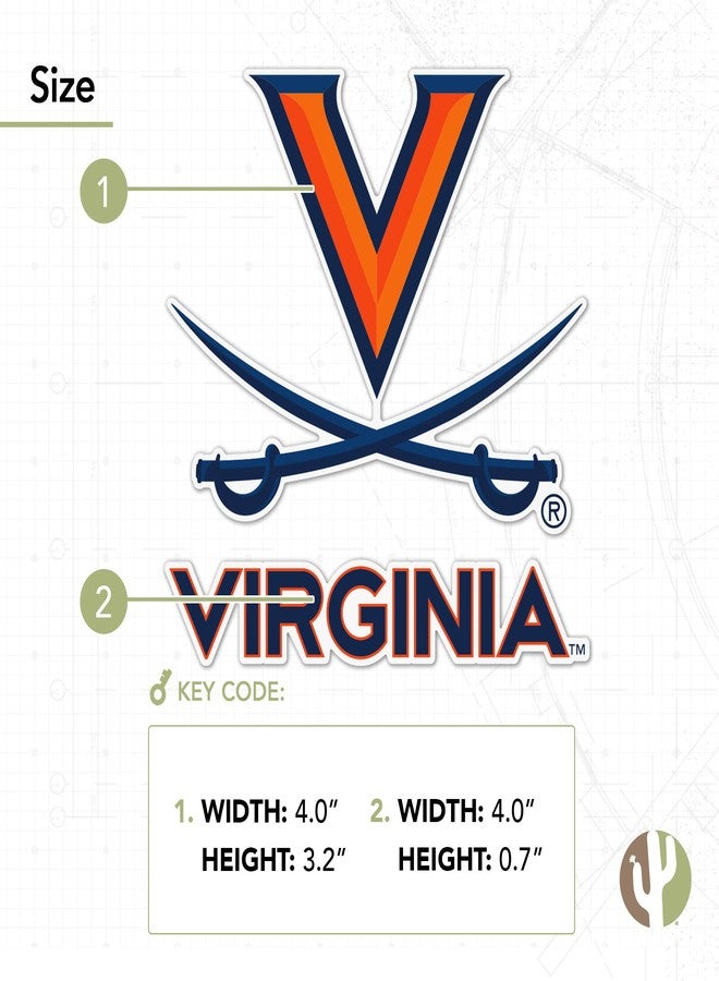 Desert Cactus University of Virginia Sticker Cavaliers UVA Vinyl Decal Laptop Water Bottle Car Scrapbook (4 Inch Set V1) - Image 4