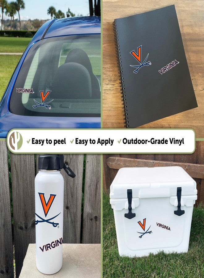 Desert Cactus University of Virginia Sticker Cavaliers UVA Vinyl Decal Laptop Water Bottle Car Scrapbook (4 Inch Set V1) - Image 2