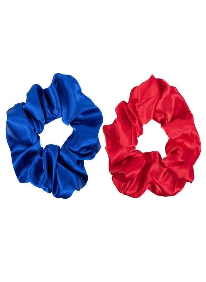 KCHIES Silk Hair Scrunchies Red Blue Mulberry Silky Scrunchy Large for Women Girls Curly Thick Fine Hair Tie Sleep Elastic Band Ponytail Holder 90s Accessory Valentines Xmas Gift - Image 1