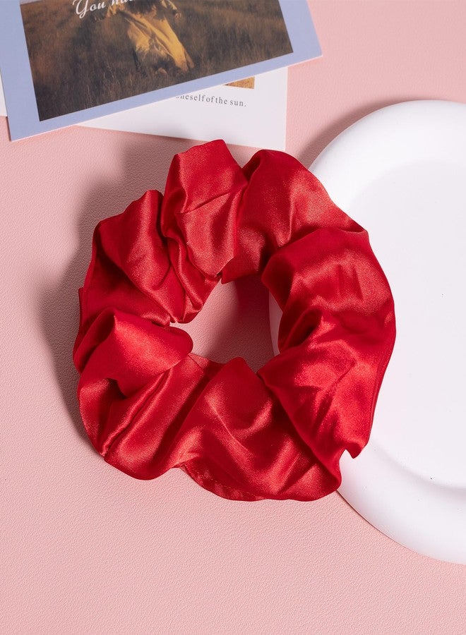 KCHIES Silk Hair Scrunchies Red Blue Mulberry Silky Scrunchy Large for Women Girls Curly Thick Fine Hair Tie Sleep Elastic Band Ponytail Holder 90s Accessory Valentines Xmas Gift - Image 3