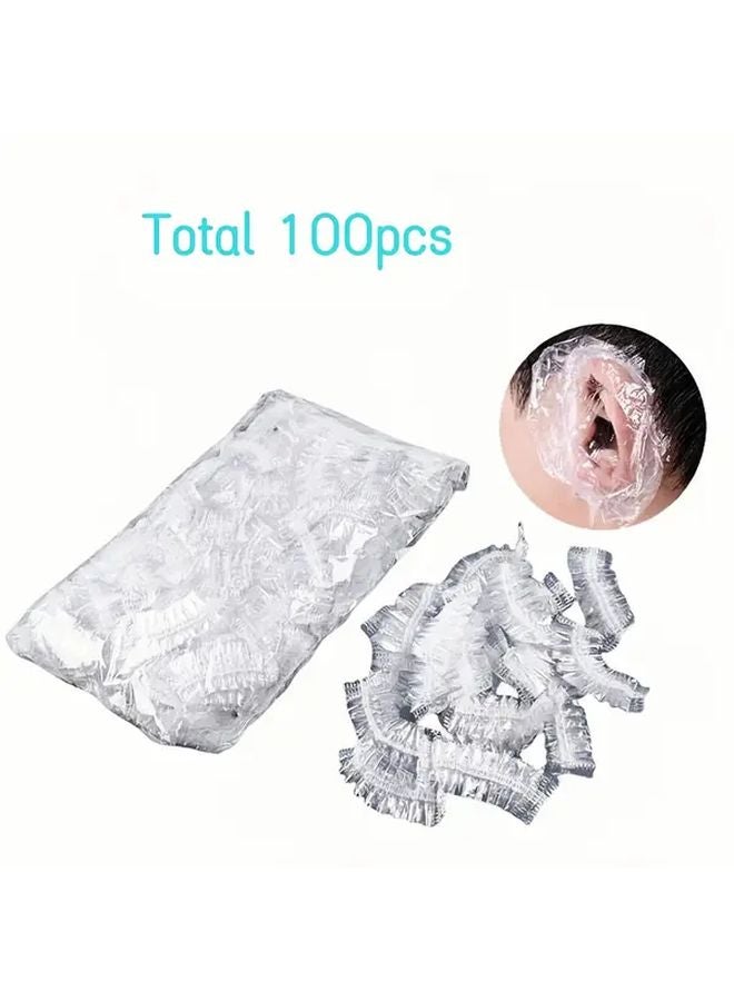 100pcs Disposable Waterproof Ear Covers Elastic Ear Protectors For Salon Hair Dye Perm - Image 1