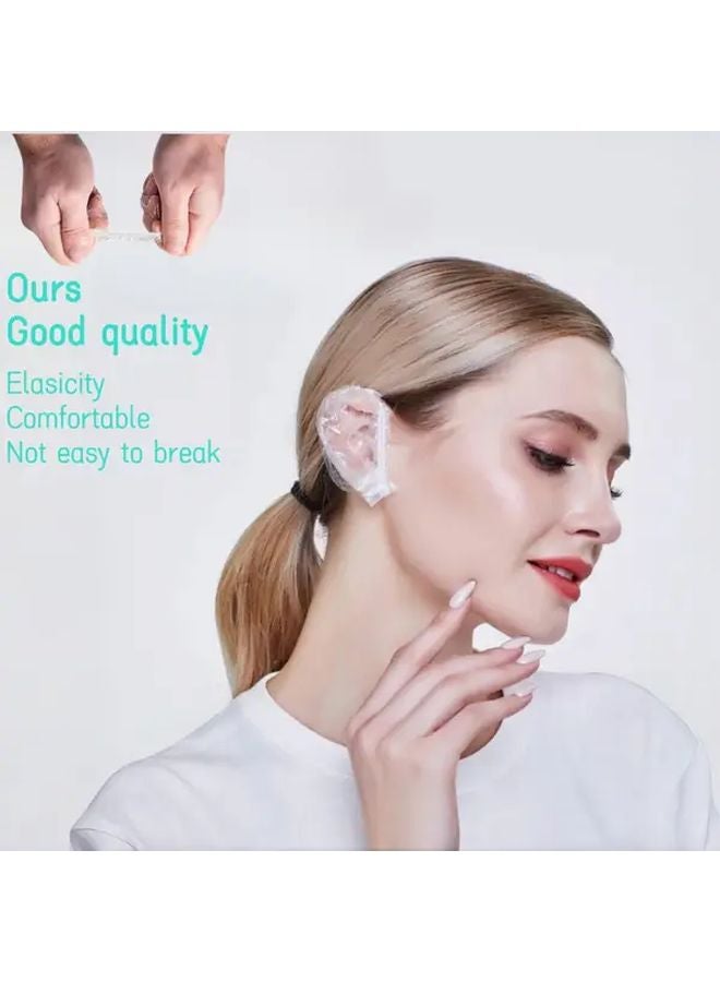 100pcs Disposable Waterproof Ear Covers Elastic Ear Protectors For Salon Hair Dye Perm - Image 2