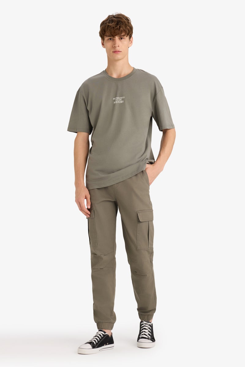 DeFacto Green Man Cotton Boxy Fit Crew Neck Short Sleeve T-Shirt Casual - Image 2