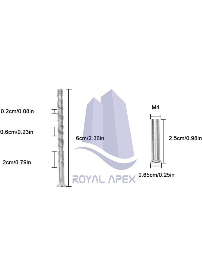 Royal Apex 10 Pieces Universal M4 Screws Connecting Bolts And Sleeves For Door Handle - Image 4