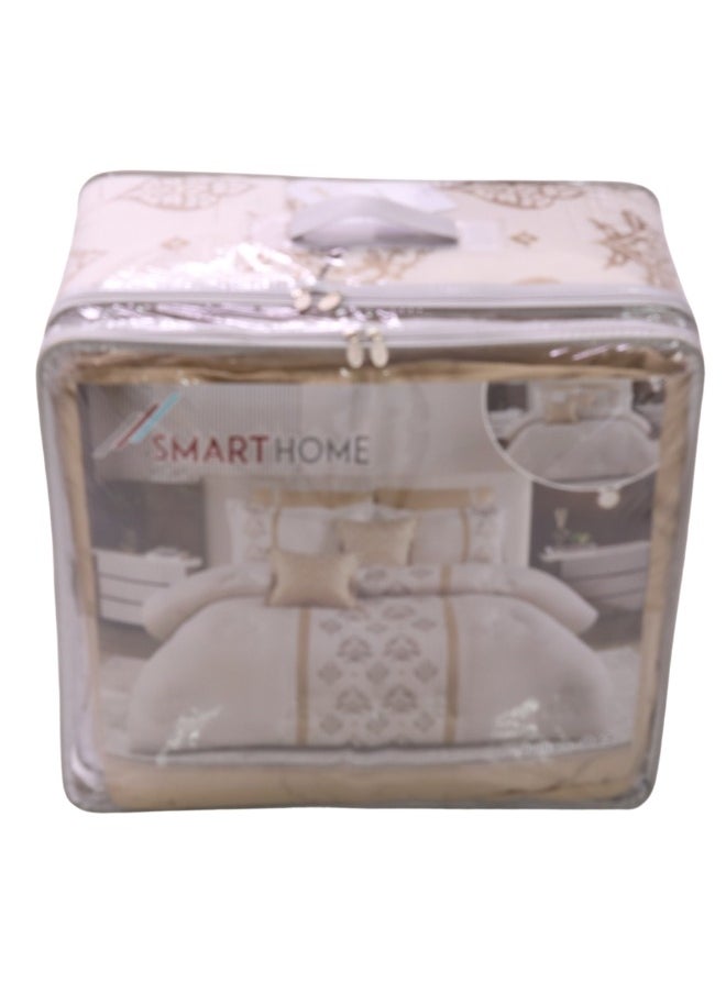 SMART HOME Embroidered two-sided comforter set, two-sided mattress, consisting of 8 pieces, 8-piece comforter, 100% microfiber, comforter size 240X260 cm  - Image 3
