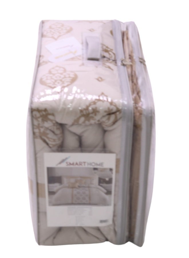 SMART HOME Embroidered two-sided comforter set, two-sided mattress, consisting of 8 pieces, 8-piece comforter, 100% microfiber, comforter size 240X260 cm  - Image 4