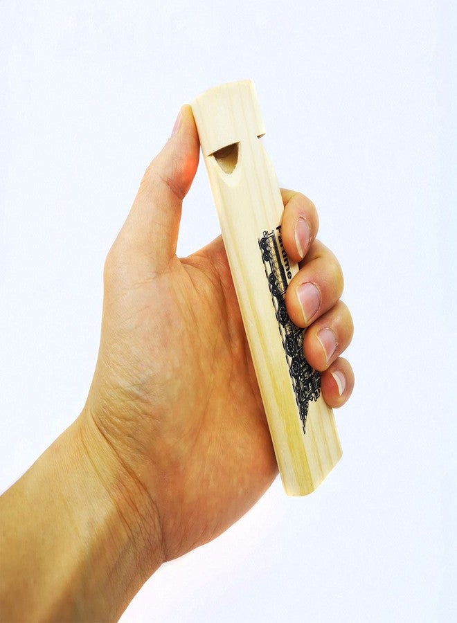 Fartime صفارة قطار خشبية من فارتايم - نغمتان بطول 5.75 بوصة - صفارة قطار خشبية للأطفال، حشو الجوارب، هدايا حفلات القطار، صانعات الضوضاء، ديكورات أعياد الميلاد ذات الطابع الخاص، إلخ. - Image 2