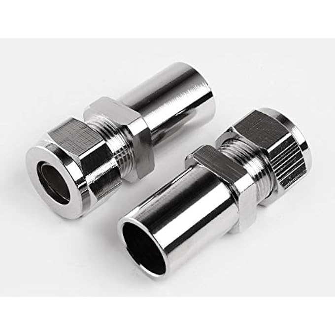 15MM TO 8MM RADIATOR & TOWEL RAIL VALVE PIPE REDUCER (PAIR) 1/2" REDUCER COMPRESSION FIT - Image 1