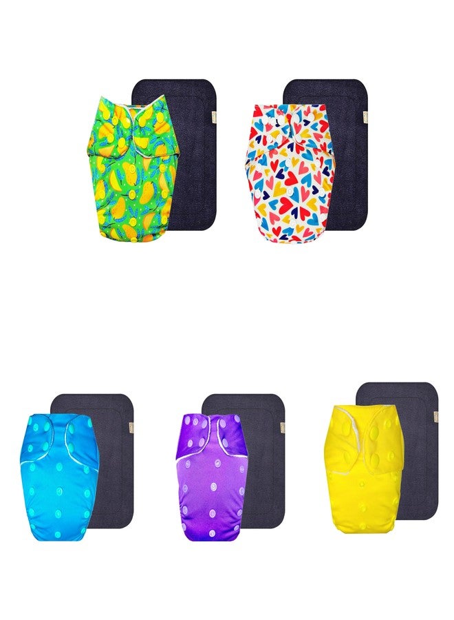 حفاضات دمبلدو القماشية الممتازة مع حشوة رمادية (عبوة من 5) | شعور بالجفاف والراحة | مانعة للتسرب | سريعة الجفاف | موثوق بها من قبل الأمهات | من 3 أشهر إلى 3 سنوات | للجنسين - Image 1